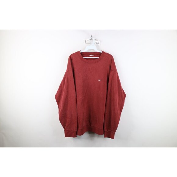 Vtg 90s Nike Mens 3XL Distressed Travis Scott Mini Swoosh Crewneck Sweatshirt - Picture 1 of 15